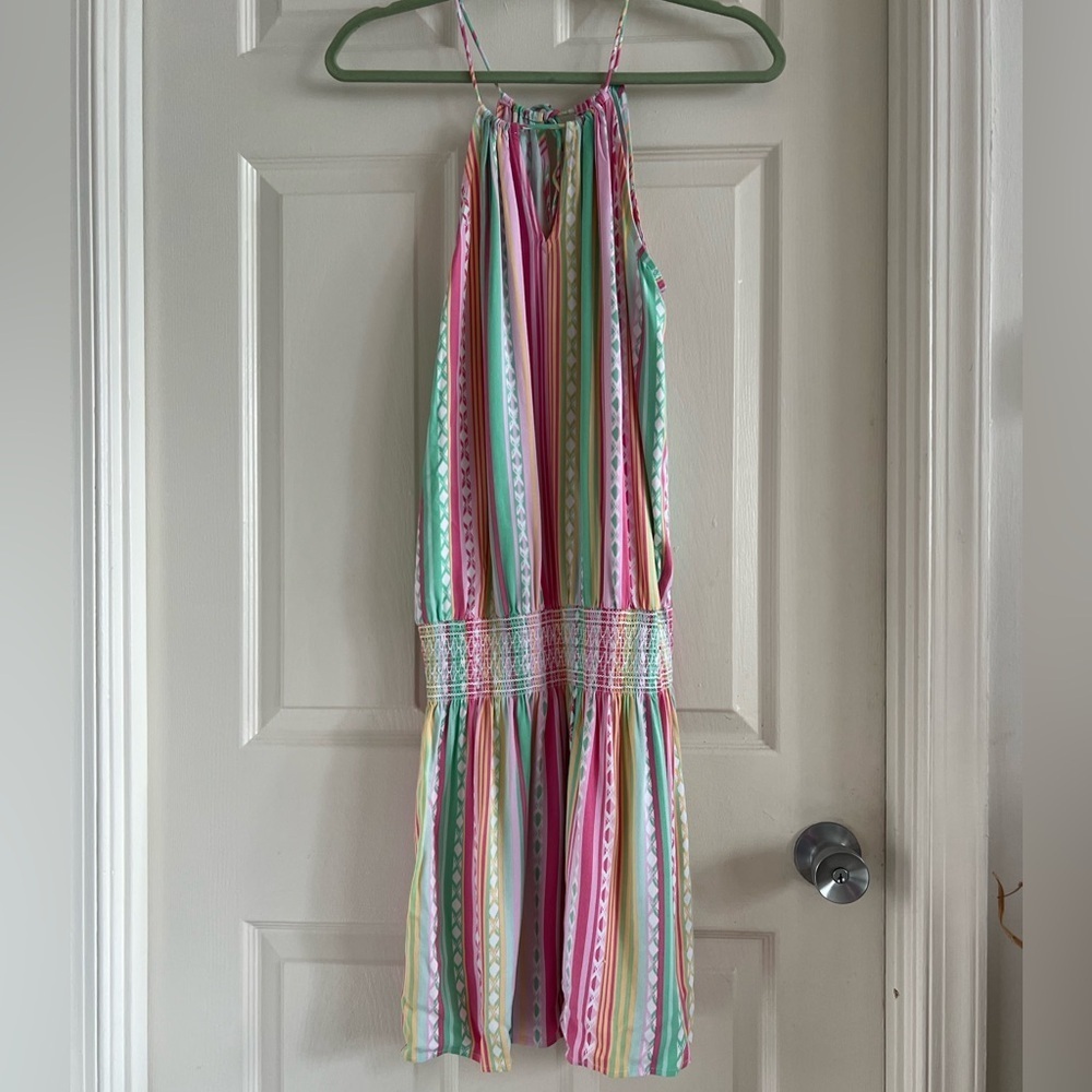 Southern Tide pastel colored drop waist dress. Halter style. EUC! Size small.